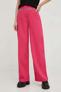 Nohavice Answear Lab dámske, ružová farba, široké, vysoký pás #8435794