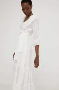 Šaty Answear Lab biela farba, midi, áčkový strih