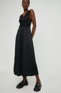 Šaty Answear Lab čierna farba, maxi, rovný strih #246042