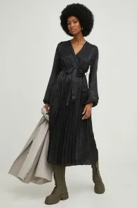 Šaty Answear Lab čierna farba, midi, áčkový strih #7558944