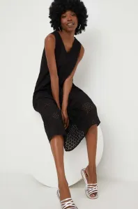 Šaty Answear Lab čierna farba, midi, áčkový strih #8663002