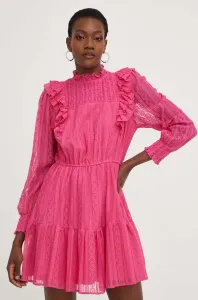 Šaty Answear Lab X limitovaná kolekcia SISTERHOOD ružová farba, mini, áčkový strih