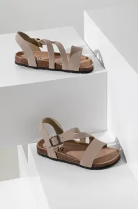 Semišové sandále Answear Lab dámske, béžová farba