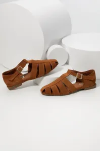 Semišové sandále Answear Lab dámske, hnedá farba,