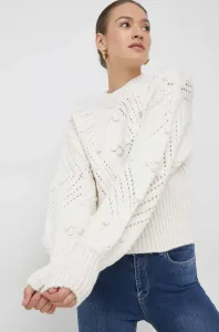 Vlnený sveter Answear Lab dámsky, béžová farba, teplý #6715027