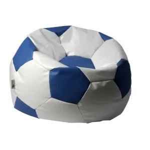 Sedací vak Antares Euroball, tvar futbalovej lopty, bielo-modrá