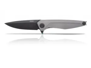 Zatvárací nôž ANV® Z300 Titanium Frame Lock - Šedá rukoväť, čierna čepeľ - DLC (Farba: Sivá, Varianta: Čierna čepeľ - DLC) #2368470