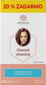 Aporosa Vlasové vitaminy premium kapsuly pre zdravé a krásne vlasy 120 cps
