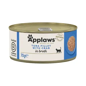 Applaws krmivo pre mačky vo vývare 6 x 70 g - Filé z tuniaka s krabím mäsom