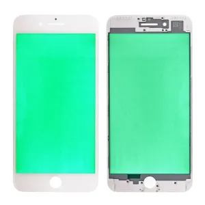 Oleofobní náhradní bílé přední sklo s rámem na iPhone 7 Plus