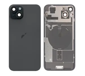 Apple iPhone 15 - Back Cover Glass / Náhradní zadní sklo housingu (black)