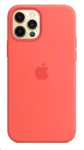Apple iPhone 12 a 12 Pro Silikónový kryt s MagSafe citrusovo ružový