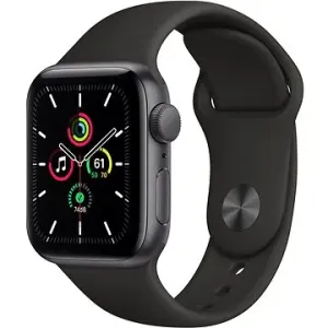 Apple Watch SE 44 mm Vesmírne čierny hliník s čiernym športovým remienkom