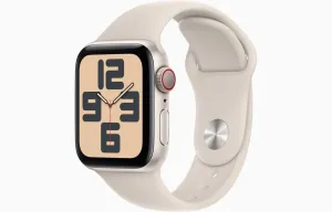 Apple Watch SE Celular 40 mm Hviezdno biely hliník s hviezdno bielym športovým remienkom – M/L