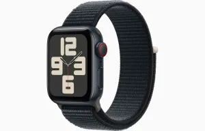 Apple Watch SE Celular 40 mm Tmavo atramentový hliník s tmavo atramentovým prevliekacím športovým remienkom