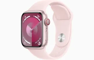 Apple Watch Series 9 41 mm Cellular Ružový hliník so svetlo ružovým športovým remienkom – M/L