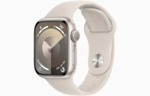 Apple Watch Series 9 41 mm Hviezdno biely hliník s hviezdno bielym športovým remienkom – M/L