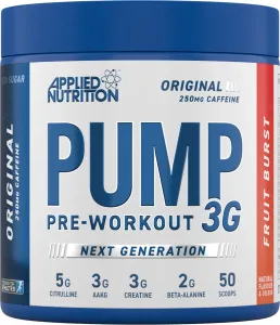 Predtréningový stimulant Pump 3G - Applied Nutrition, príchuť icy blue razz, 375g #1559664