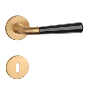 Kľučka na dvere ASM - MARIGOLD 2 - R 7S ZLL/CIM - zlatá lesklá/čierna matná (LG/BK/BK) | MP-KOVANIA.sk
