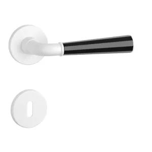 Kľučka na dvere ASM - MARIGOLD 3 - R 7S BIM/CIM/BIM - biela matná/čierna matná/biela matná (WH/BK/WH) | MP-KOVANIA.sk