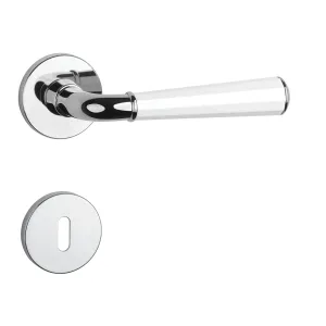 Kľučka na dvere ASM - MARIGOLD 3 - R 7S CHL/BIM/CHL - chróm lesklý/biela matná/chróm lesklý (LC/WH/LC) | MP-KOVANIA.sk