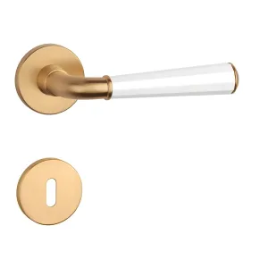 Kľučka na dvere ASM - MARIGOLD 3 - R 7S ZLM/BIM/ZLM - zlatá matná/biela matná/zlatá matná (KG/WH/KG) | MP-KOVANIA.sk #6375221
