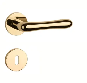Kľučka na dvere AT - CYNIA - R 7S ZLL PVD - zlatá lesklá (GOLD PVD) | MP-KOVANIA.sk