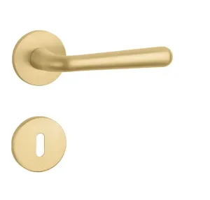 Kľučka na dvere AT - IRGA - R 7S ZLM - zlatá matná (GOLD SATIN) | MP-KOVANIA.sk