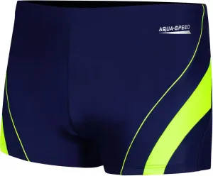 AQUA SPEED Man's Swimming Shorts Dennis Navy Blue/Green Pattern 01 #5588463
