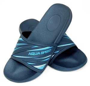 AQUA SPEED Pánske bazénové topánky Idaho Navy modrý/modrý vzor 10 #7394547