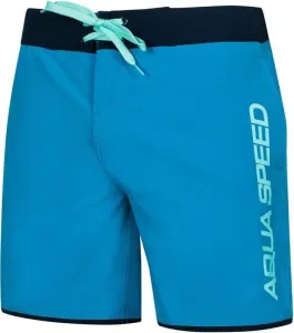 AQUA SPEED Man's Swimming Shorts Evan Navy Blue/Blue Pattern 42