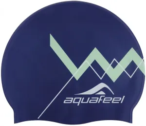 Plavecká čiapka aquafeel zig zag silicone cap modrá