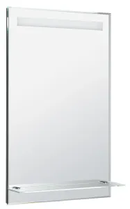 AQUALINE - Zrkadlo s LED osvetlením a policou 50x80cm, gombíkový vypínač ATH52