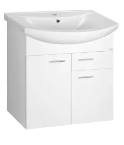 AQUALINE - ZOJA umývadlová skrinka 61,5x74x32cm, 2x dvierka, 1x zásuvka, biela 51065A