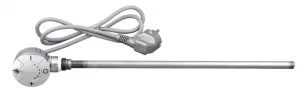 AQUALINE - Elektrická vykurovacia tyč s termostatem, rovný kábel, 600 W, chróm LT67446