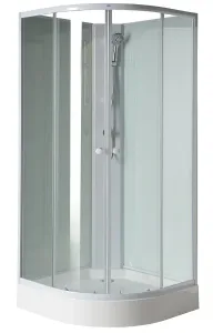 AQUALINE - AIGO Štvrťkruhová sprchová zástena 900x900x2040, biely profil, číre sklo YB93