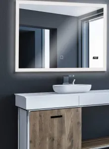 Aquamarin Kúpeľňové zrkadlo s LED osvetlením, 100 x 80 cm #1808886