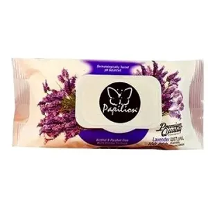 Papilion vlhčené obrúsky lavender 100 ks, klips