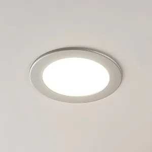 Zapustené LED svetlo Joki striebro okrúhle 17cm