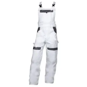 Ardon Montérkové nohavice s náprsenkou COOL TREND skrátené - Biela / šedá | M
