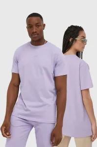 Bavlnené tričko Arkk Copenhagen fialová farba, jednofarebný #218639