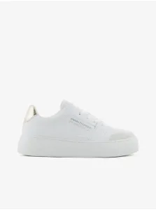 White Women's Leather Sneakers Armani Exchange - Women's #9502296