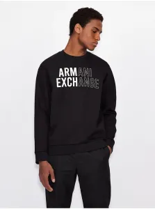 Black Men's Patterned Sweatshirt Armani Exchange - Men #5573713