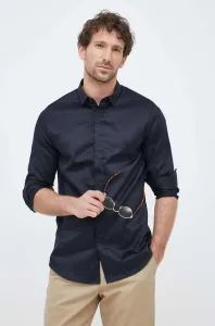 Bavlnená košeľa Armani Exchange pánska, tmavomodrá farba, slim, s klasickým golierom #8498068