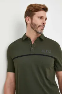 Bavlnené polo tričko Armani Exchange zelená farba, s potlačou #253469