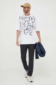Bavlnené tričko Armani Exchange biela farba, s potlačou #8740693