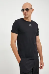 Bavlnené tričko Armani Exchange čierna farba, jednofarebné #255455