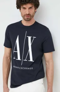 Bavlnené tričko Armani Exchange tmavomodrá farba, s potlačou, 8NZTPA ZJH4Z NOS #6980406