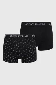Boxerky Armani Exchange 2-pak pánske, čierna farba