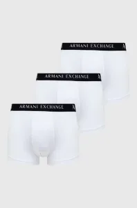 Boxerky Armani Exchange 3-pak pánske, biela farba #7455522